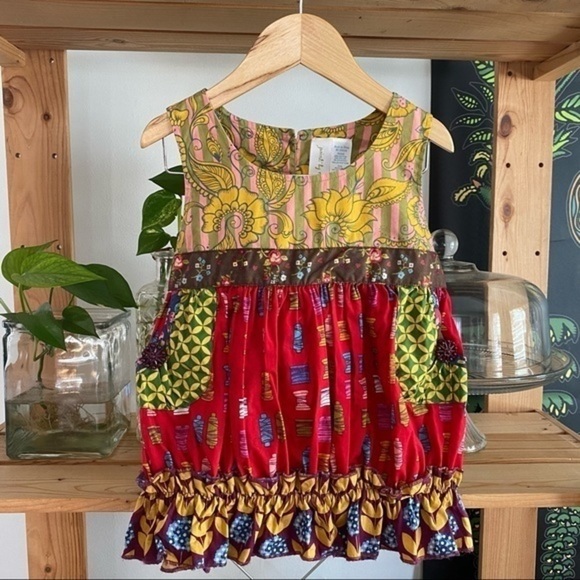 Matilda Jane Paint By Numbers Jester Red Shasta Bubble Top mixed floral print - Picture 3 of 16